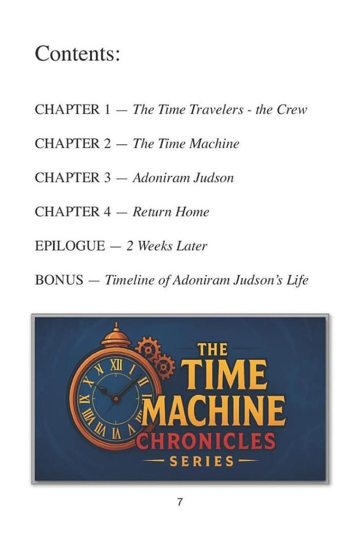 Adoniram Judson: I Will Never Give Up (The Time Machine Chronicles Series Book 1) SIGNED BY AUTHOR COPIES - Image 2